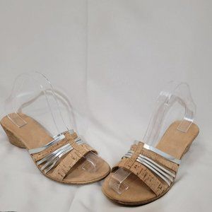 👕 Italian Shoemakers Leigh Cork Slip-On Sandals - Size 8